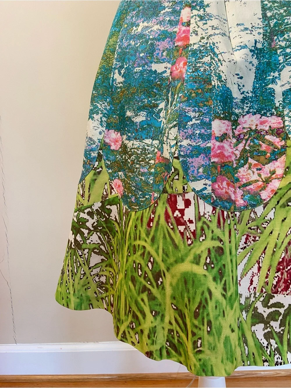 Tracy Reese Anthropologie Silk Monet Inspired Floral Pink Blue Green Dress $349 - Picture 14 of 16